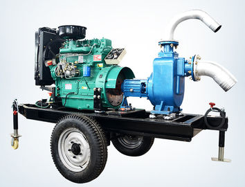 trailer mounted 20hp diesel engine water pump set for agricultural irrigation 100m3 / h