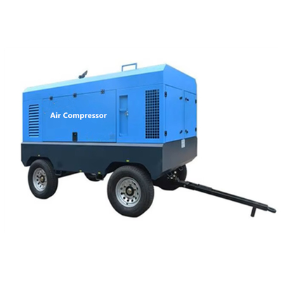 Diesel Powered Screw Air Compressor with Cummins Engine 400CFM 7Bar Portable Airman Wheels Trailer