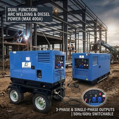 Denyo similar 400A 600A 480Amps Arc MMA MIG DC Welder Diesel Self Starter Welding Generator